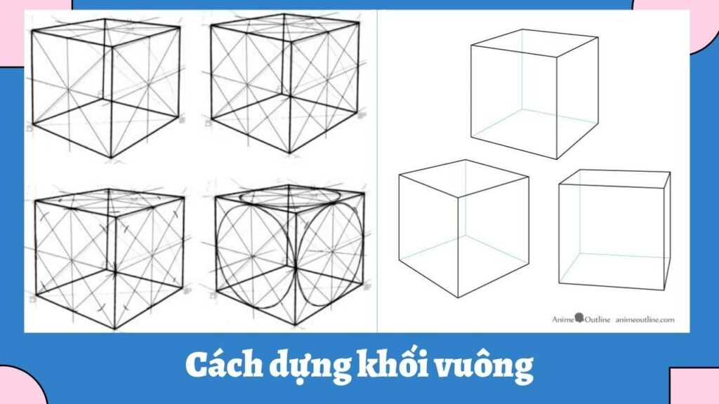 hướng dẫn vẽ khối vuông (Nguồn: animeoutline.com)