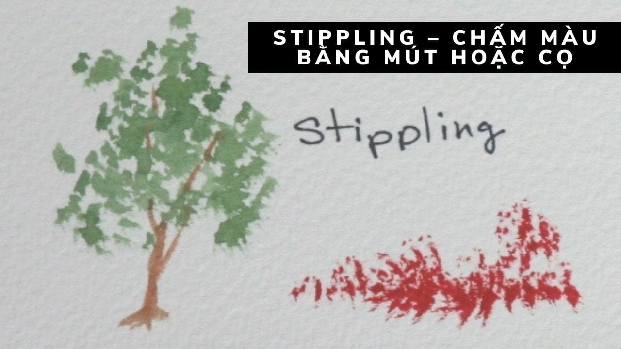 Stippling – chấm màu bằng mút hoặc cọ