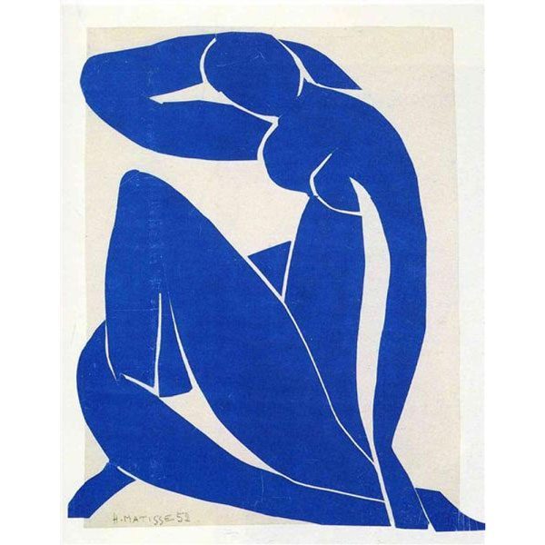 Blue-Nude-II-(1952)  DANH HỌA HENRI MATISSE VÀ CÁC TÁC PHẨM NGHỆ THUẬT NỔI TIẾNG Blue Nude II 1952