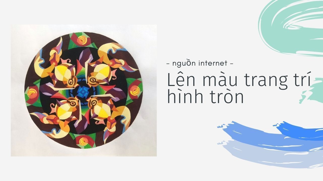 lên màu trang trí hình tròn