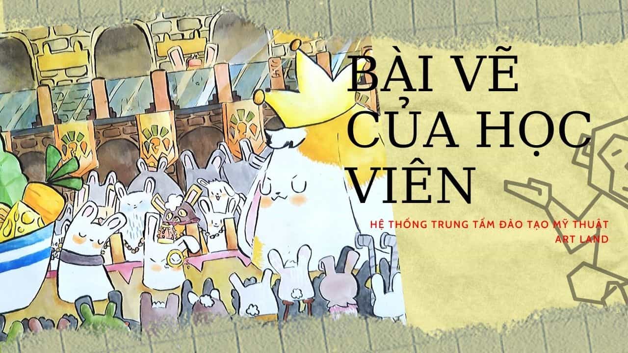 bài vẽ của học viên thiếu nhi