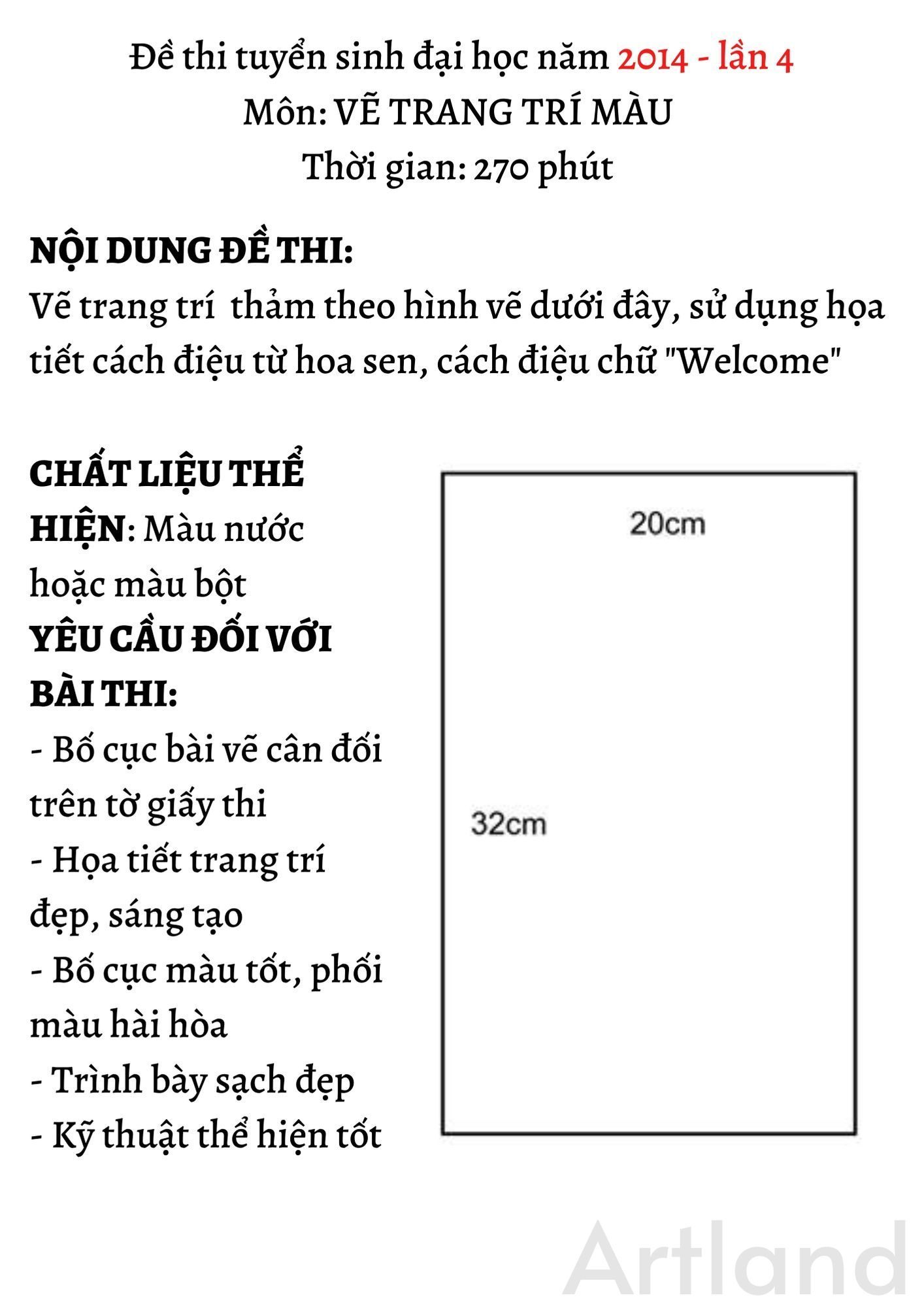 Đề thi khối H năm 2014 lần 4