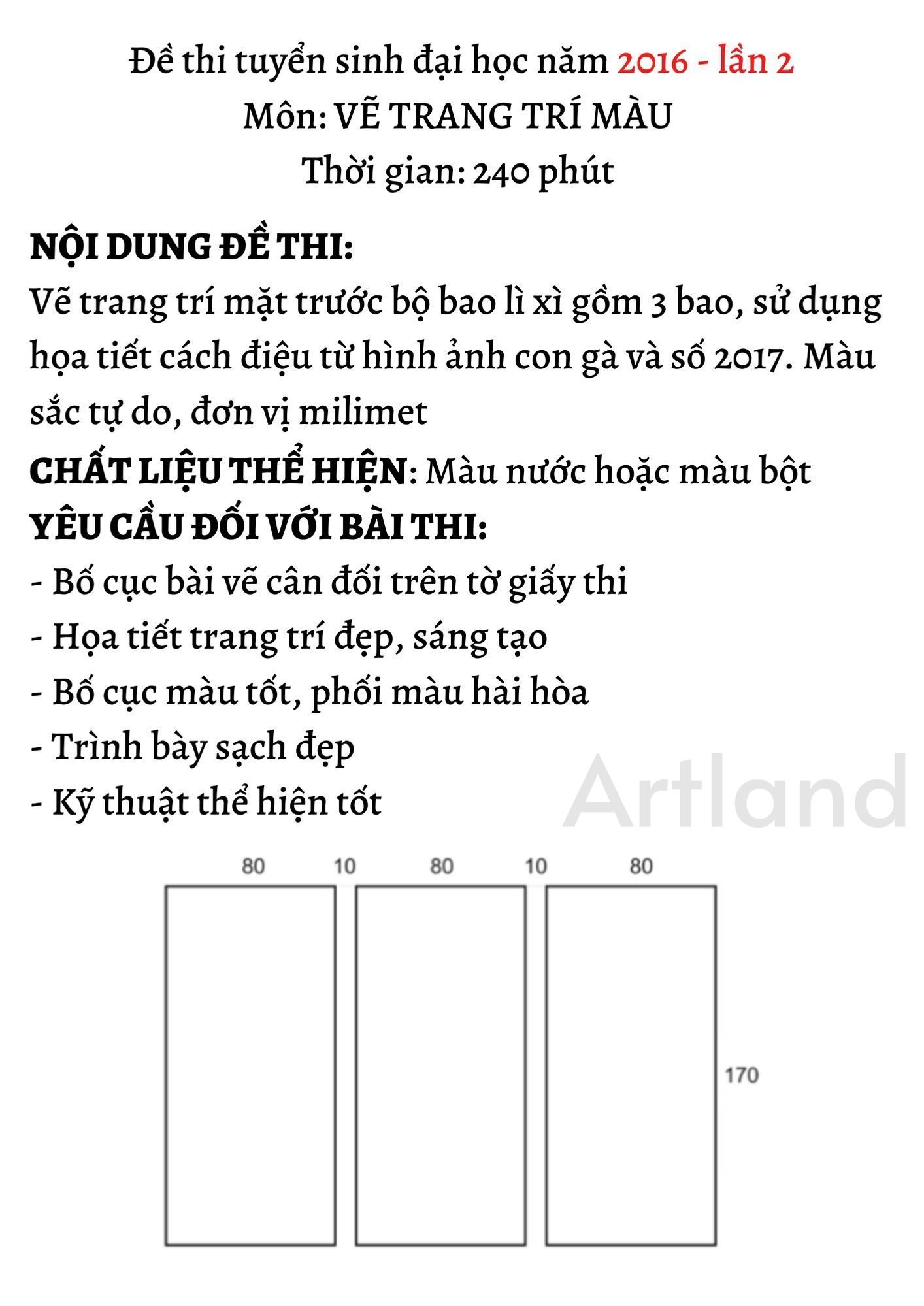 Đề thi khối H năm 2016 - lần 2