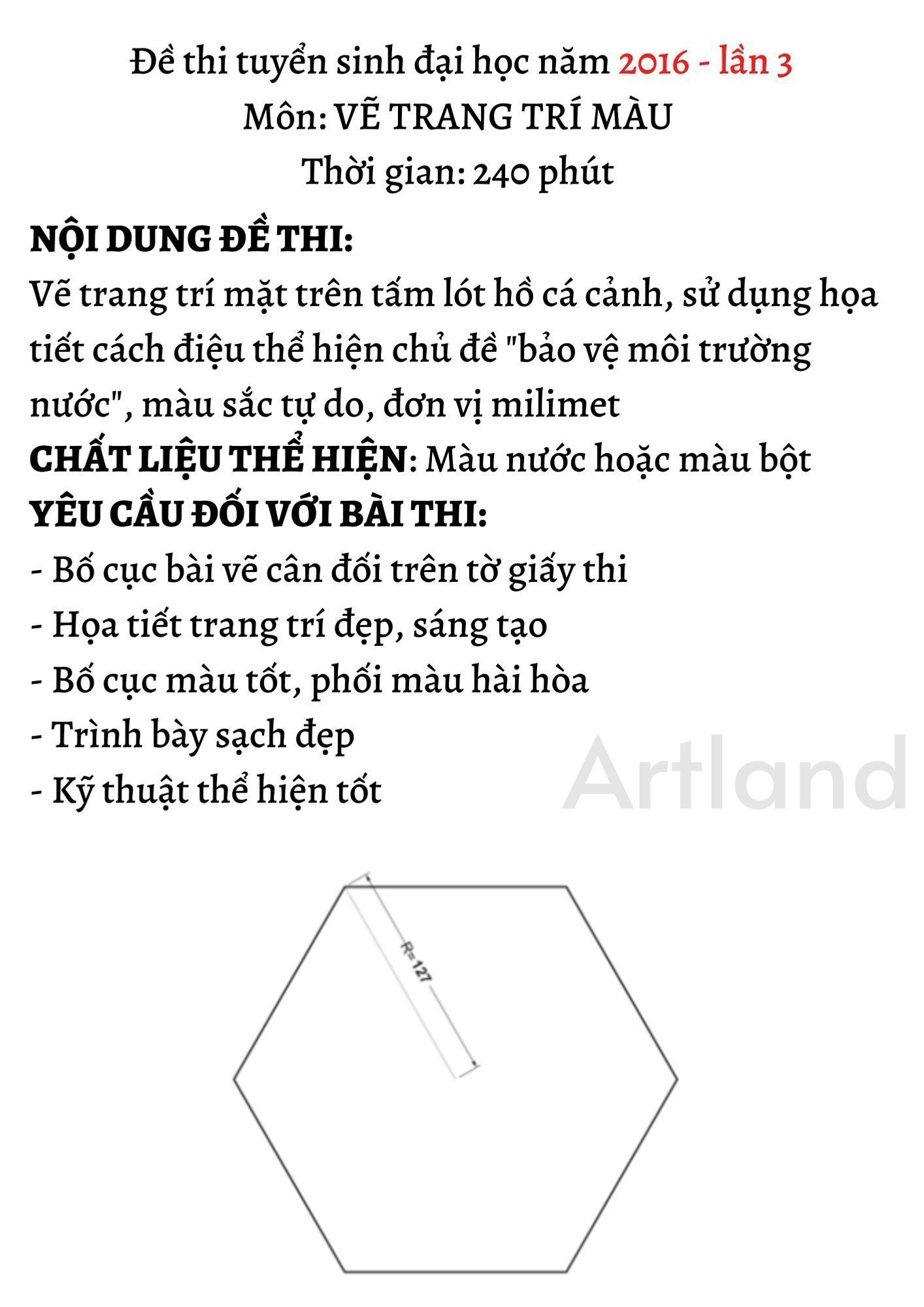 Đề thi khối H năm 2016 - Lần 3