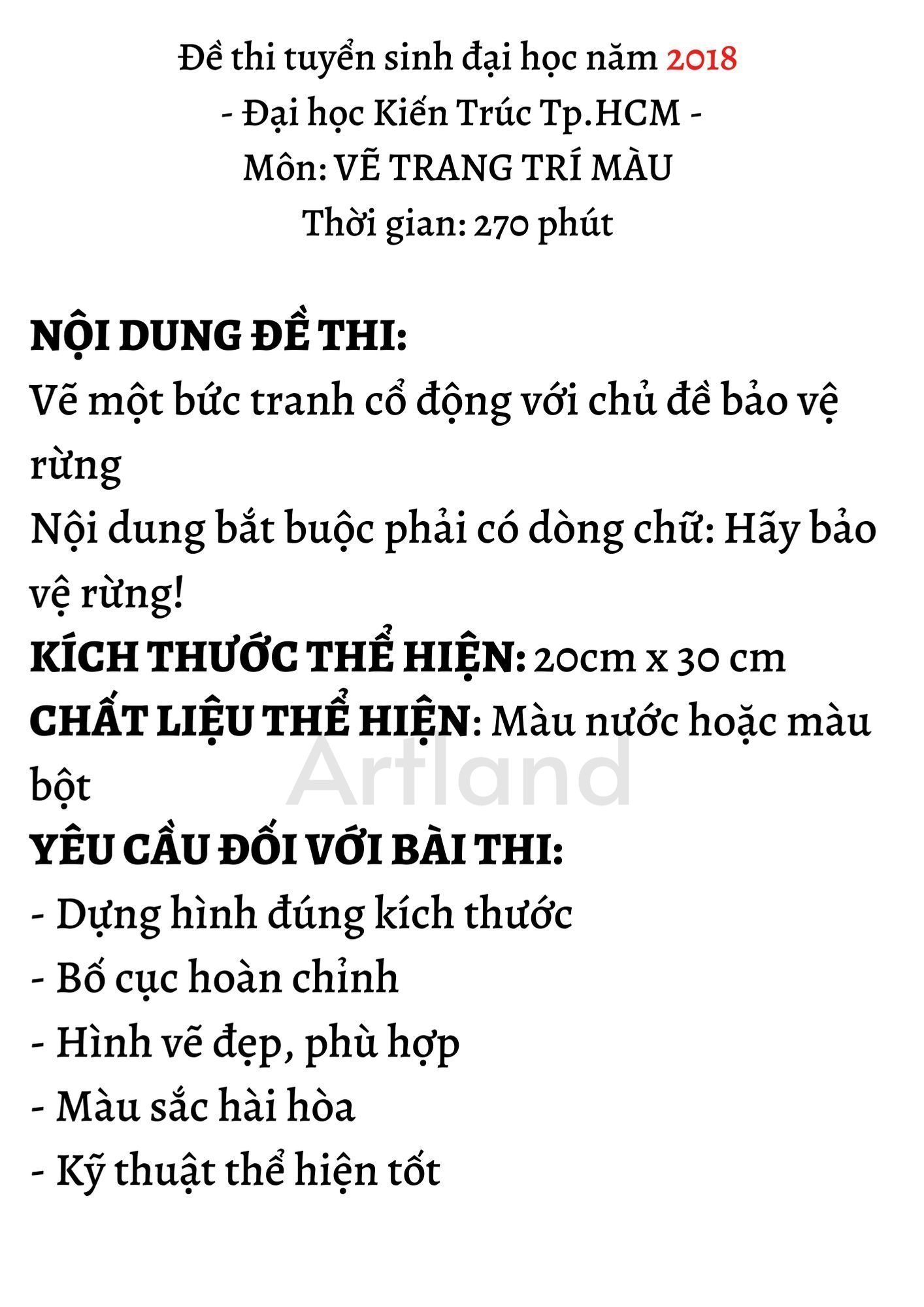 Đề thi đại học Kiến Trúc 2018