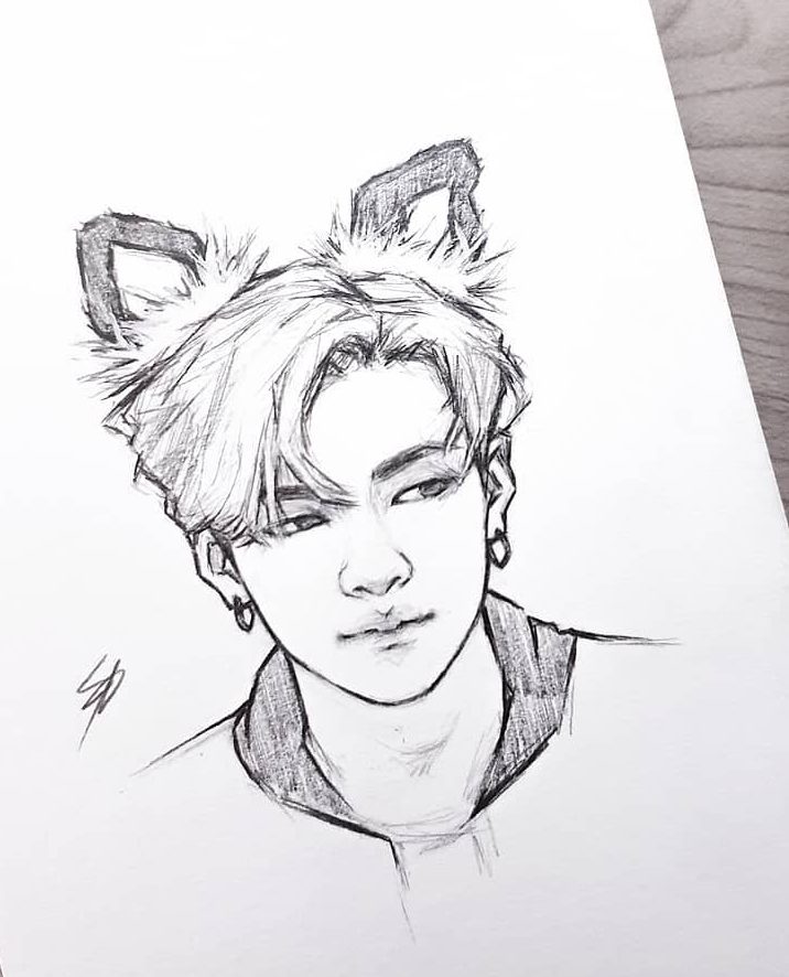 Vẽ chân dung BTS đơn giản