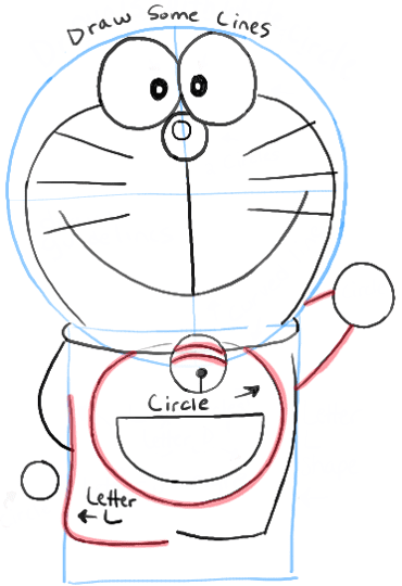cách vẽ doraemon