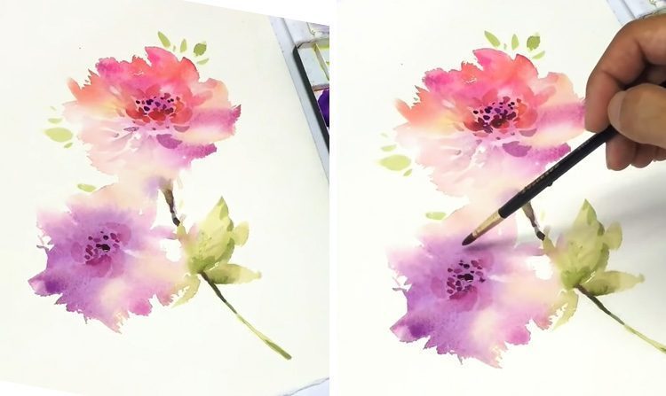 Cách vẽ màu nước loang