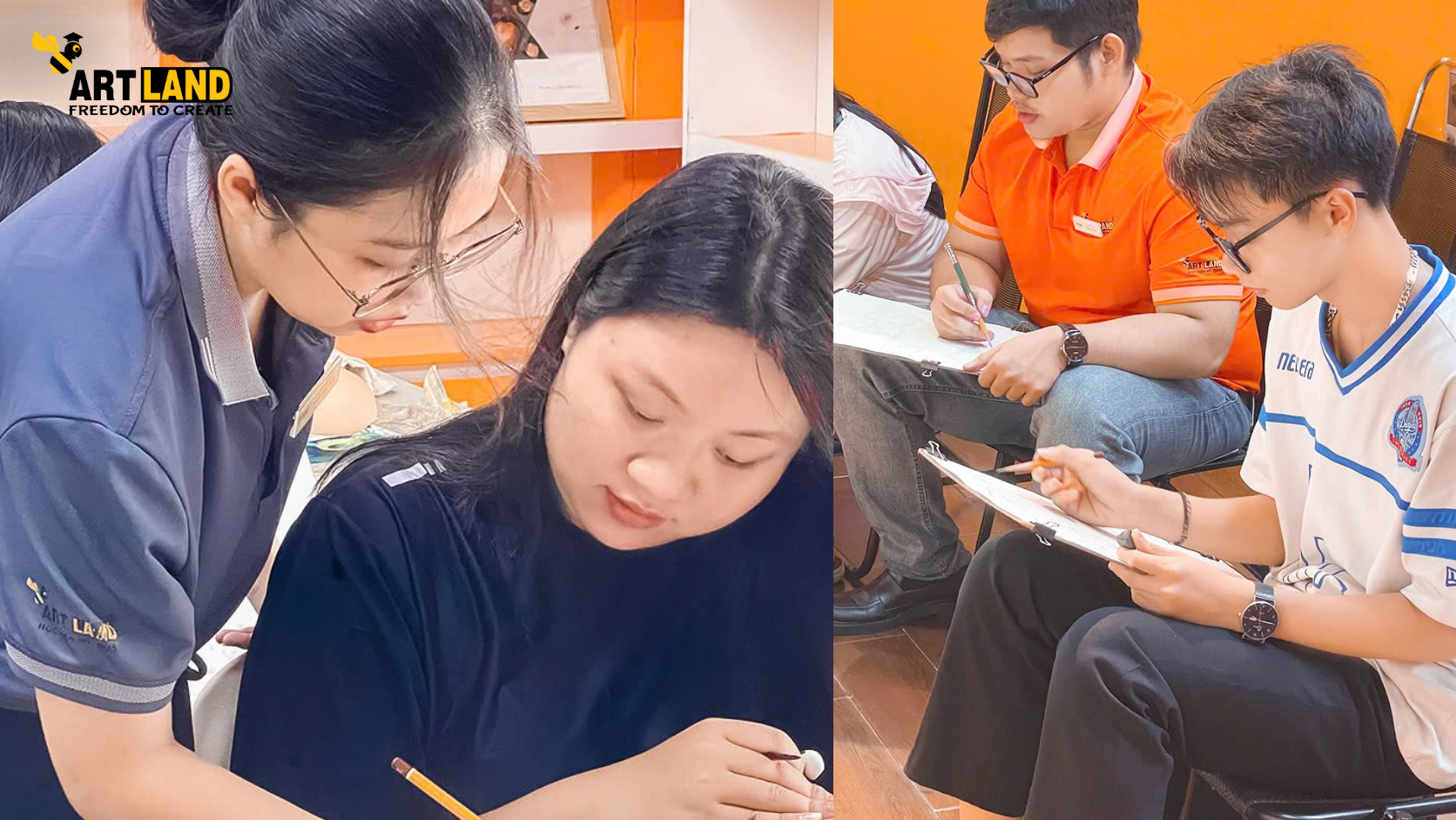 Art Land tổ chức lớp học với sĩ số vừa phải, kết hợp kèm riêng từng học viên trong mỗi buổi
